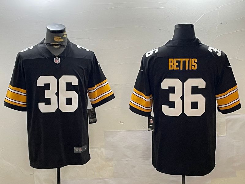 Men Pittsburgh Steelers #36 Bettis Black 2024 Nike Limited NFL Jersey style 1216